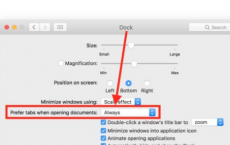 如何设置所有Mac应用程序优先使用带有新文档和Windows的选项卡