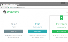 在新的定价结构下 Evernote Premium订户每月支付7.99美元