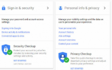 Google启动我的帐户以进行安全和隐私控制