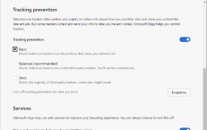 看看Microsoft Edge的Tracking Prevention功能