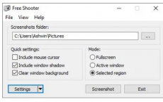 Free Shooter是适用于Windows的简单开源截图工具