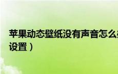 苹果动态壁纸没有声音怎么办（苹果动态壁纸没有声音怎么设置）