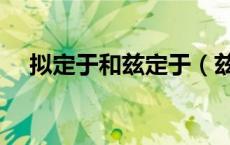 拟定于和兹定于（兹定于用于什么场合）