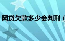 网贷欠款多少会判刑（网贷欠款多少会判刑）