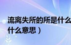 流离失所的所是什么意思?（流离失所的所是什么意思）