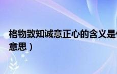 格物致知诚意正心的含义是什么（格物致知诚意正心是什么意思）