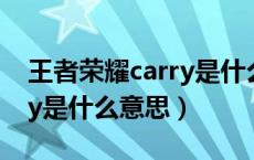 王者荣耀carry是什么意思啊（王者荣耀carry是什么意思）