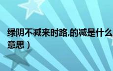 绿阴不减来时路,的减是什么意思（绿阴不减来时路的减什么意思）