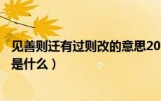 见善则迁有过则改的意思20个字（见善则迁有过则改的意思是什么）