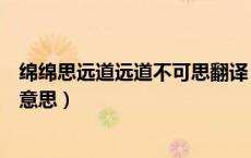 绵绵思远道远道不可思翻译（绵绵思远道远道不可思是什么意思）