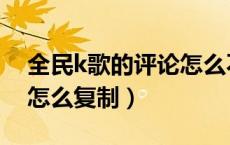 全民k歌的评论怎么不见了（全民k歌的评论怎么复制）