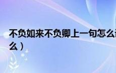 不负如来不负卿上一句怎么说（不负如来不负卿上一句是什么）