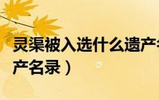 灵渠被入选什么遗产名录（灵渠被入选什么遗产名录）