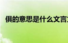 俱的意思是什么文言文（俱的意思是什么）