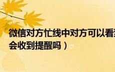 微信对方忙线中对方可以看到提示吗（微信对方忙线中对方会收到提醒吗）