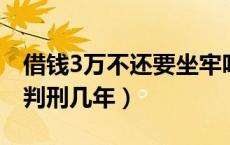 借钱3万不还要坐牢吗（如果借钱三万不还要判刑几年）