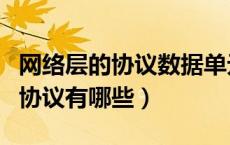 网络层的协议数据单元通常被称为（网络层的协议有哪些）