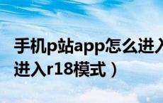 手机p站app怎么进入r18模式（手机p站怎么进入r18模式）