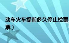 动车火车提前多久停止检票（动车一般提前多久开始停止检票）