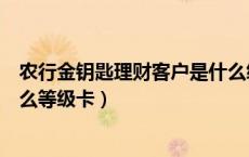 农行金钥匙理财客户是什么级别（农行金钥匙理财客户是什么等级卡）