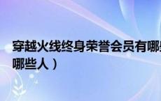 穿越火线终身荣誉会员有哪些人（穿越火线终身荣誉会员有哪些人）