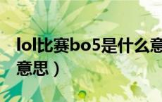 lol比赛bo5是什么意思（lol总决赛BO5什么意思）