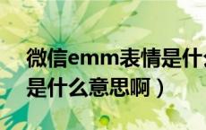 微信emm表情是什么意思（微信emm表情是什么意思啊）