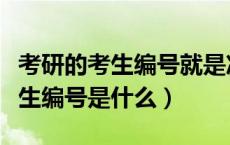 考研的考生编号就是准考证号码吗（考研的考生编号是什么）