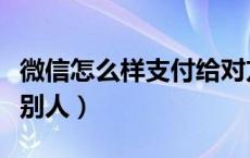 微信怎么样支付给对方钱（微信怎么支付钱给别人）