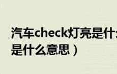 汽车check灯亮是什么意思（汽车check灯亮是什么意思）