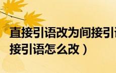 直接引语改为间接引语例题（直接引语改为间接引语怎么改）