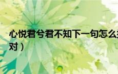 心悦君兮君不知下一句怎么接（心悦君兮君不知下一句怎么对）