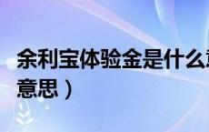 余利宝体验金是什么意思（余利宝体验金什么意思）