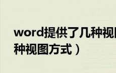 word提供了几种视图方式（word提供了几种视图方式）