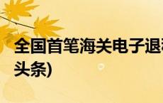 全国首笔海关电子退税业务在天津落地(今日/头条)