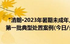 “清朗·2023年暑期未成年人网络环境整治”专项行动曝光第一批典型处置案例(今日/头条)