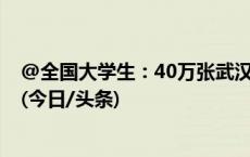 @全国大学生：40万张武汉文旅惠民券发放（附预约规则）(今日/头条)