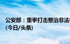 公安部：重拳打击整治非法行医、网上涉枪涉爆等突出问题(今日/头条)