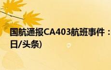 国航通报CA403航班事件：初判系发动机机械故障引发(今日/头条)