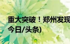 重大突破！郑州发现商代早期最大水系遗存(今日/头条)