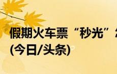 假期火车票“秒光”怎么办？候补购票有门道(今日/头条)