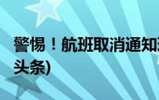 警惕！航班取消通知理赔？已有人被骗(今日/头条)