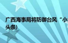 广西海事局将防御台风“小犬”应急响应提升为Ⅲ级(今日/头条)