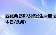 西藏希夏邦马峰发生雪崩 登山者2人遇难2人失踪1人重伤(今日/头条)