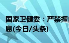 国家卫健委：严禁擅自向他人提供患者诊疗信息(今日/头条)