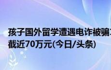 孩子国外留学遭遇电诈被骗100万元 武汉警方接家长报警拦截近70万元(今日/头条)