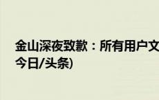 金山深夜致歉：所有用户文档不会被用于任何AI训练目的(今日/头条)