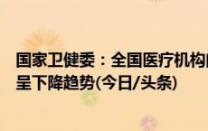 国家卫健委：全国医疗机构门急诊呼吸道疾病总诊疗量整体呈下降趋势(今日/头条)