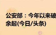 公安部：今年以来破获食品安全犯罪案件1万余起(今日/头条)