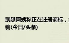 鹅腿阿姨称正在注册商标，技术没教任何人，提醒网友别被骗(今日/头条)